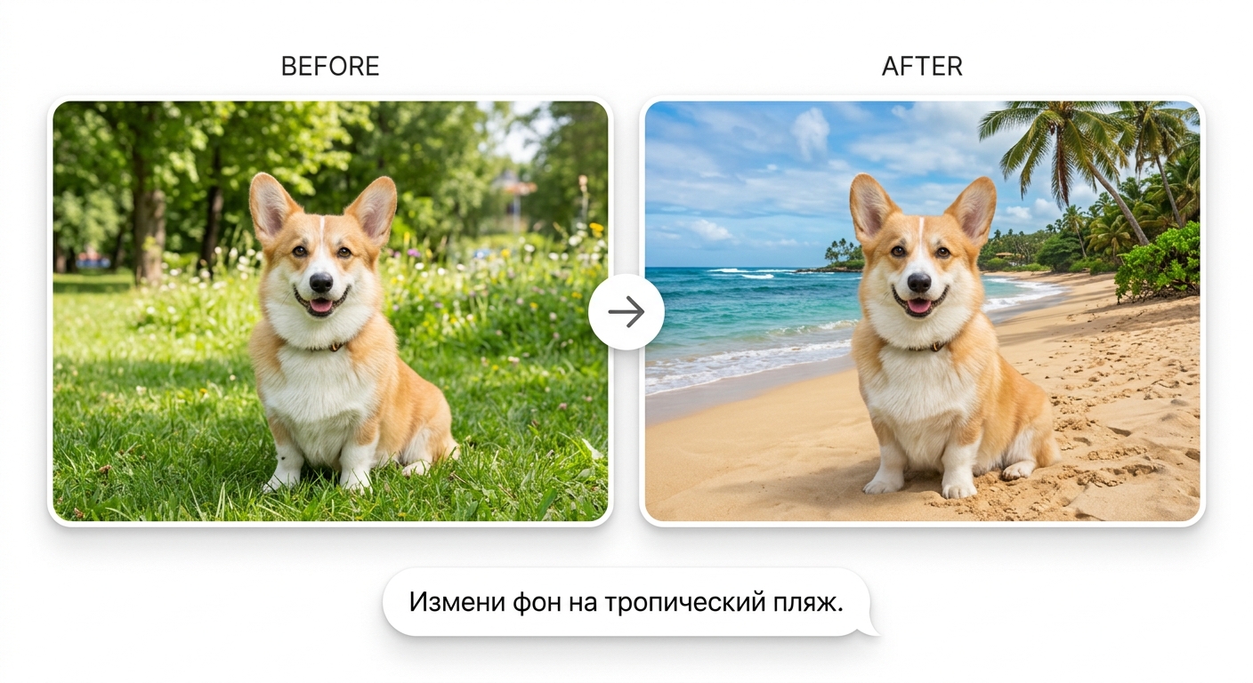 Пример редактирования фото через ИИ
